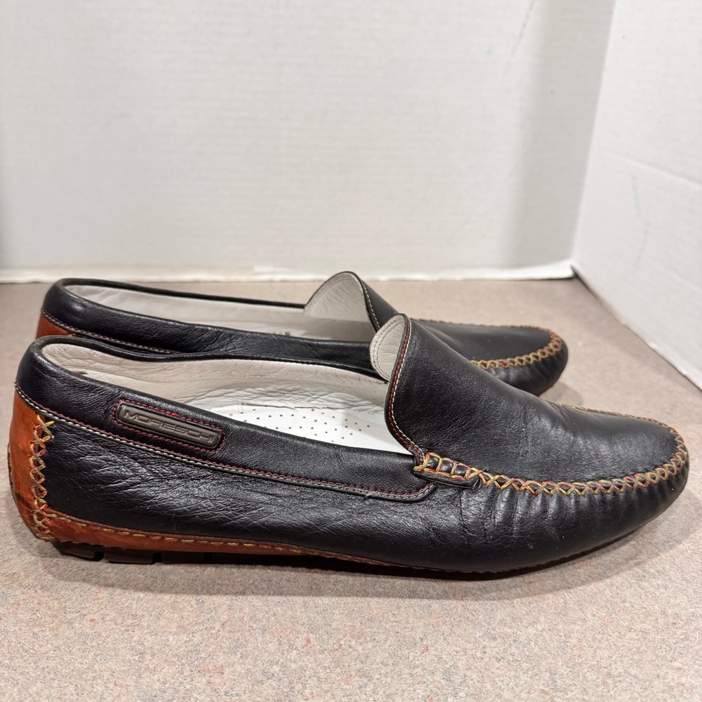 Moreschi Men’s Black and Red Leather Driving Moccasins 8.5 Loafers